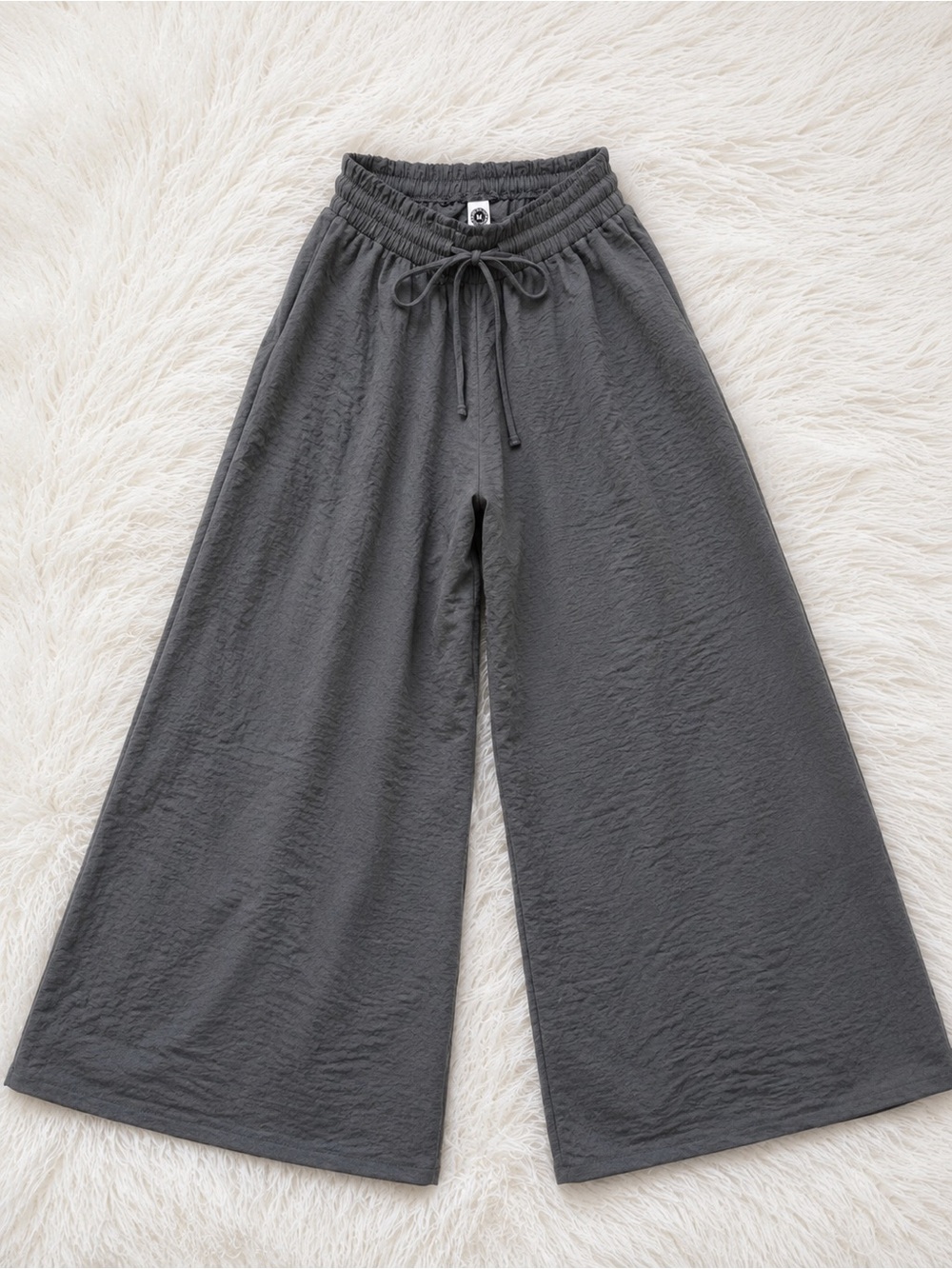 Gray Beach Vacation Palazzo Pants Size Medium | Wide Leg Pants with Pockets